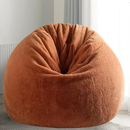 Rustic Orange Luxury Faux Rabbit Fur High Quality Bean Bag