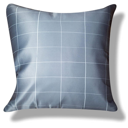 Premium Satin Cushion Cover Set of 5 - Silver Monochrome - 16 x 16 Inches