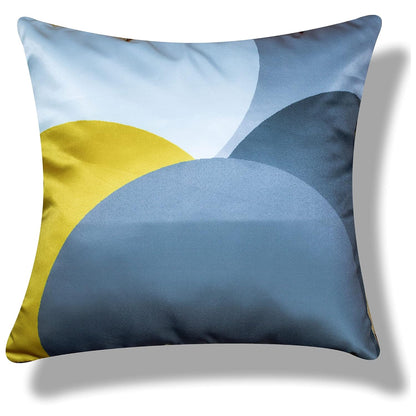 Premium Satin Cushion Cover Set of 5 - Yellow - 16 x 16 Inches