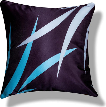 Premium Satin Cushion Cover Set of 5 - Blue Base - 16 x 16 Inches