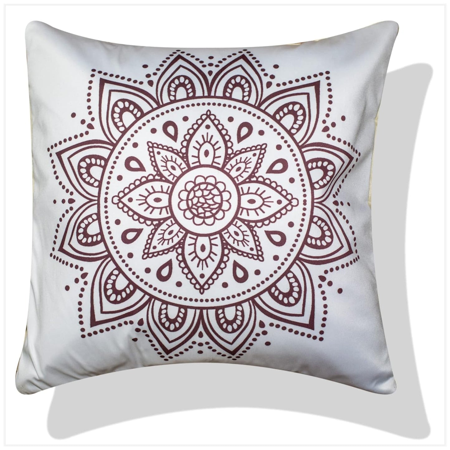 Premium Satin Cushion Cover Set of 5 - Mandala - 16 x 16 Inches