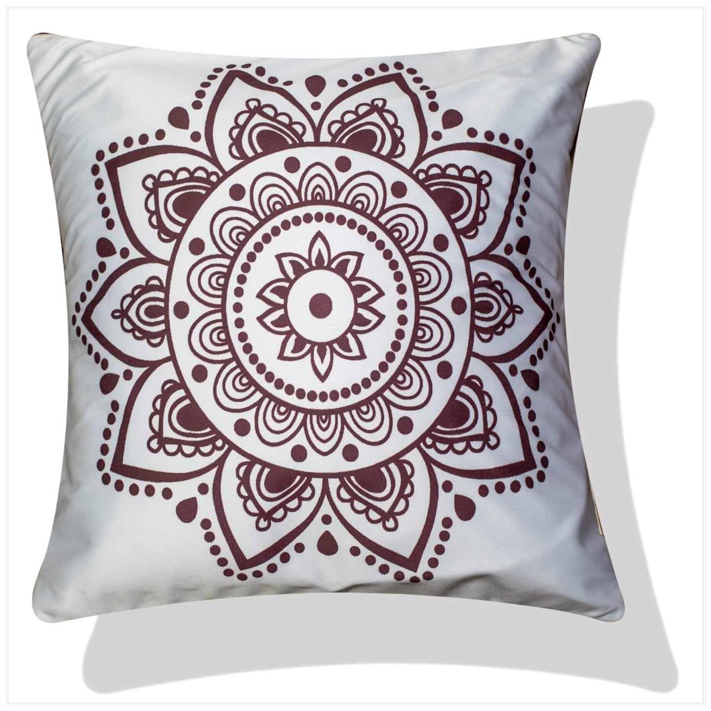 Premium Satin Cushion Cover Set of 5 - Mandala - 16 x 16 Inches