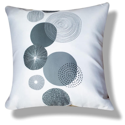 Premium Satin Cushion Cover Set of 5 - Silver Monochrome - 16 x 16 Inches