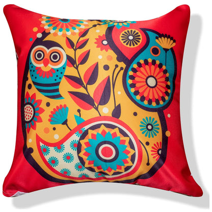 Premium Satin Cushion Cover Set of 5 - Creatures - 16 x 16 Inches