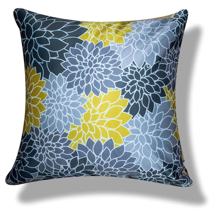 Premium Satin Cushion Cover Set of 5 - Yellow - 16 x 16 Inches