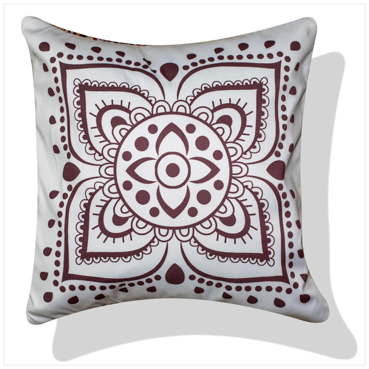 Premium Satin Cushion Cover Set of 5 - Mandala - 16 x 16 Inches