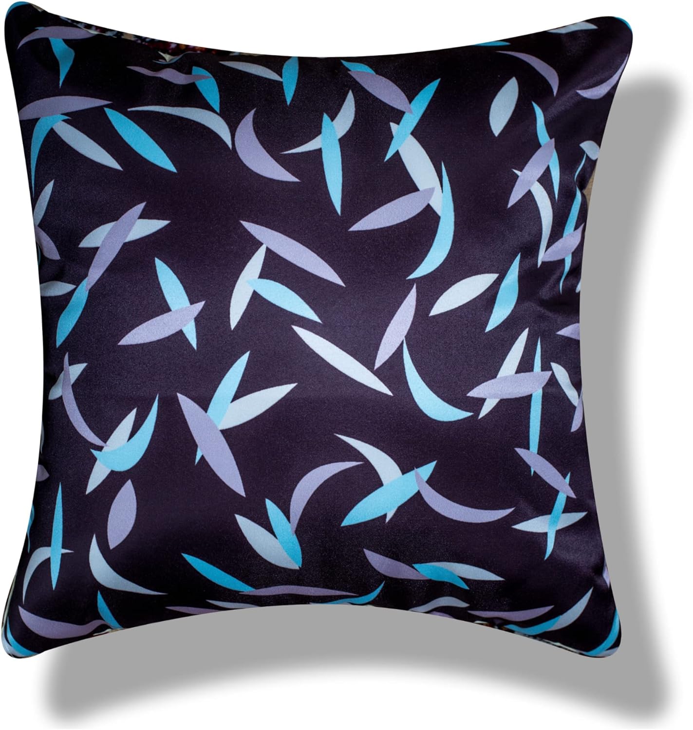 Premium Satin Cushion Cover Set of 5 - Blue Base - 16 x 16 Inches