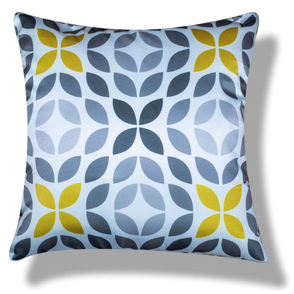 Premium Satin Cushion Cover Set of 5 - Yellow - 16 x 16 Inches