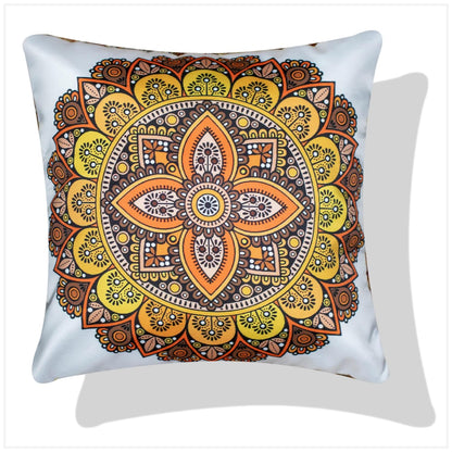 Premium Satin Cushion Cover Set of 5 - Mystic Mandala - 16 x 16 Inches