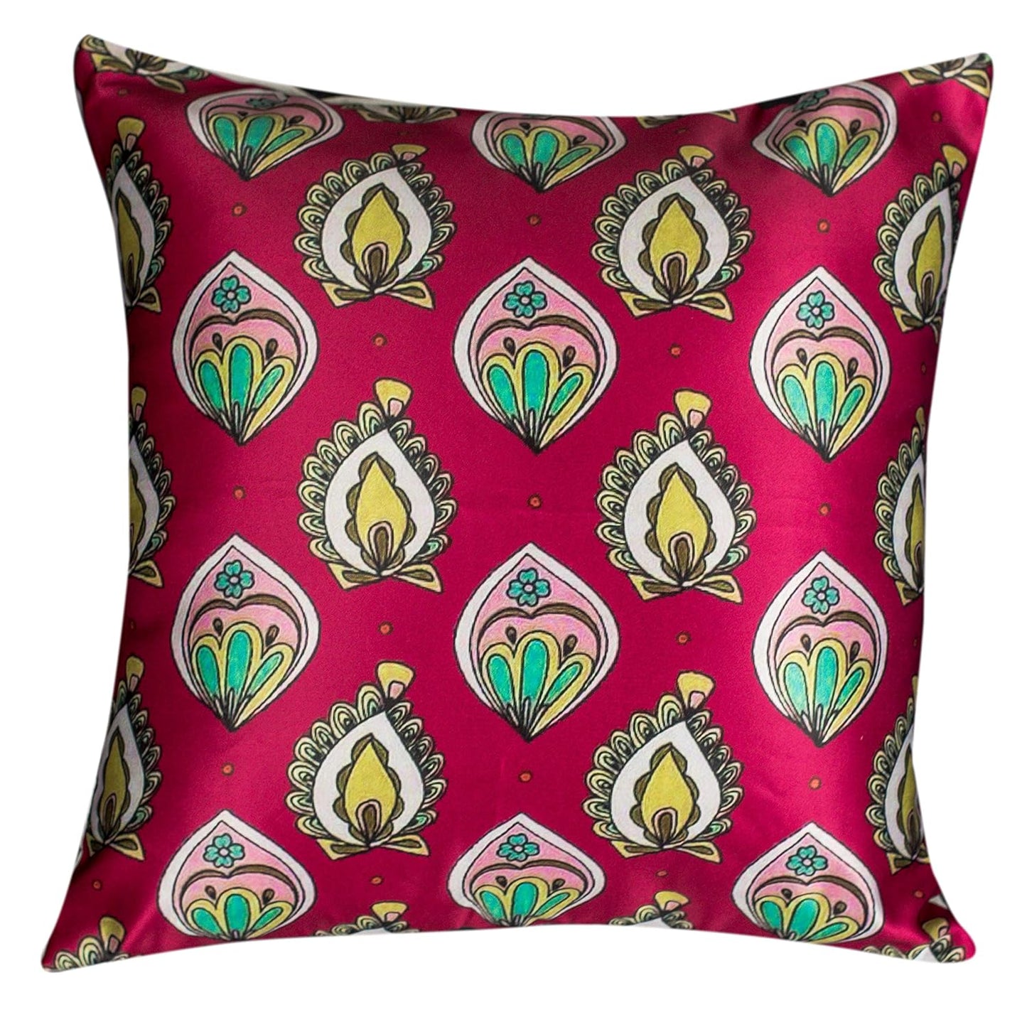 Premium Satin Cushion Cover Set of 5 - Multicolor - 16 x 16 Inches