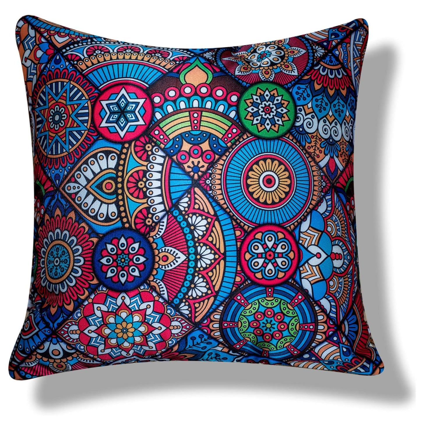 Premium Satin Cushion Cover Set of 5 - Multicolor - 16 x 16 Inches