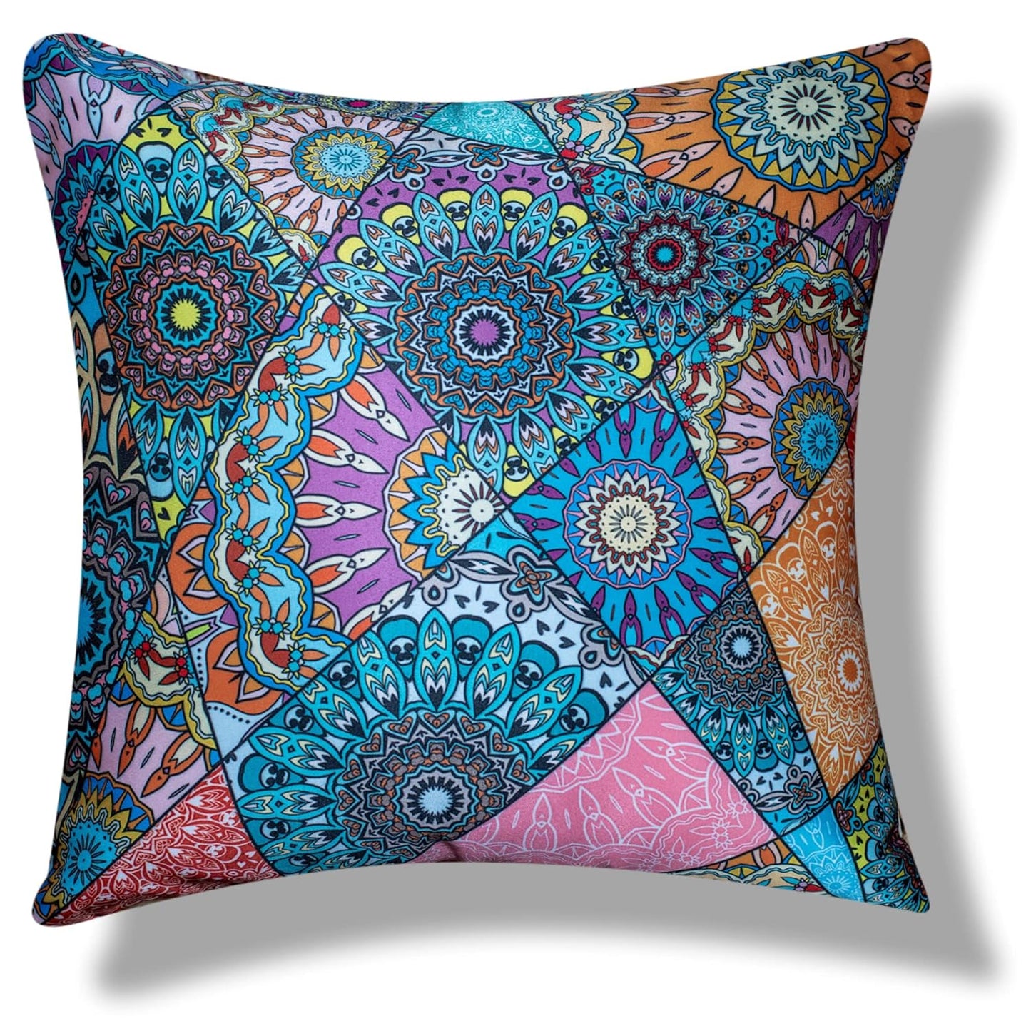 Premium Satin Cushion Cover Set of 5 - Multicolor - 16 x 16 Inches