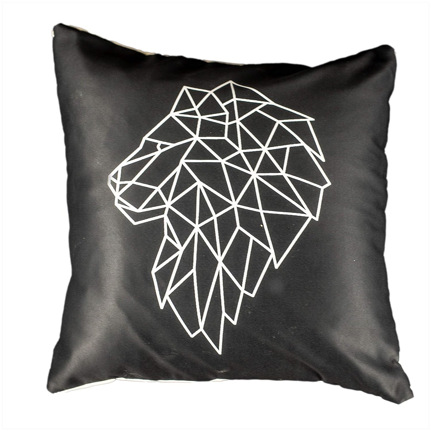 Premium Satin Cushion Cover Set of 5 - Black - 16 x 16 Inches