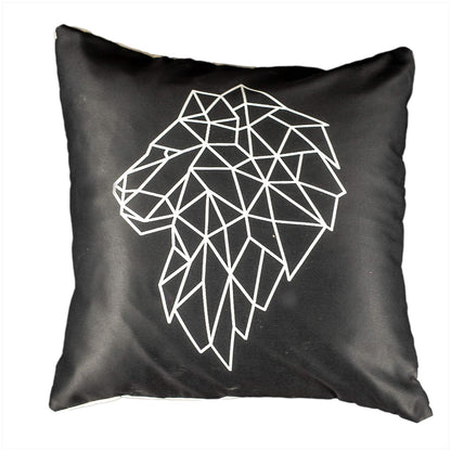 Premium Satin Cushion Cover Set of 5 - Black - 16 x 16 Inches