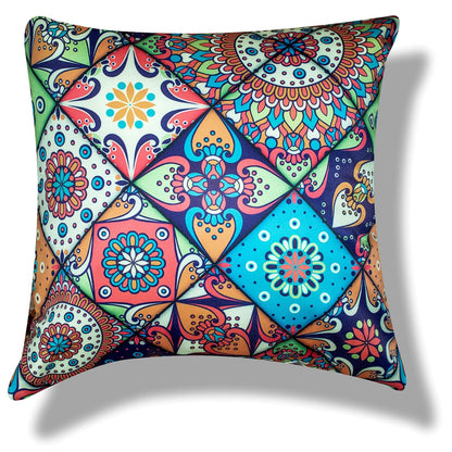 Premium Satin Cushion Cover Set of 5 - Multicolor - 16 x 16 Inches