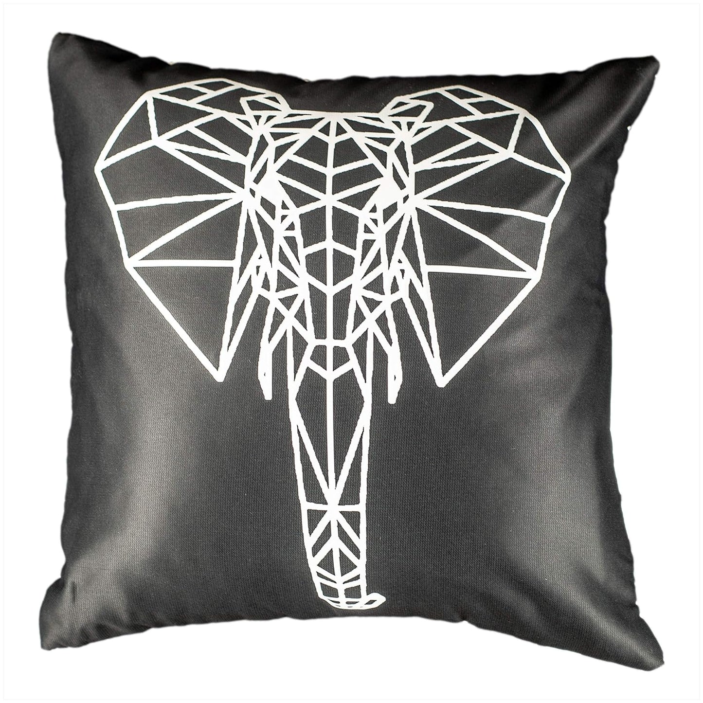 Premium Satin Cushion Cover Set of 5 - Black - 16 x 16 Inches