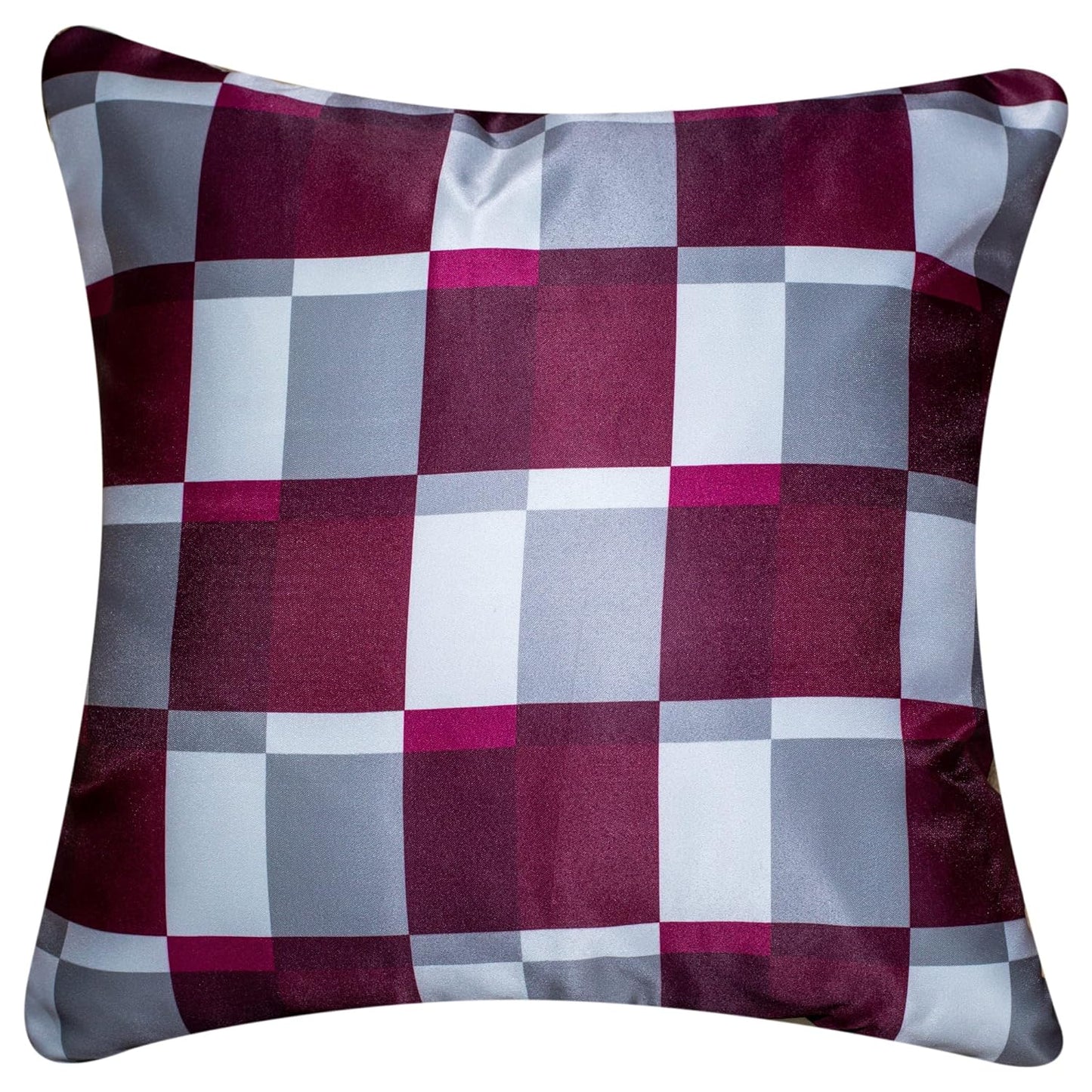 Premium Satin Cushion Cover Set of 5 - Mohagony - 16 x 16 Inches