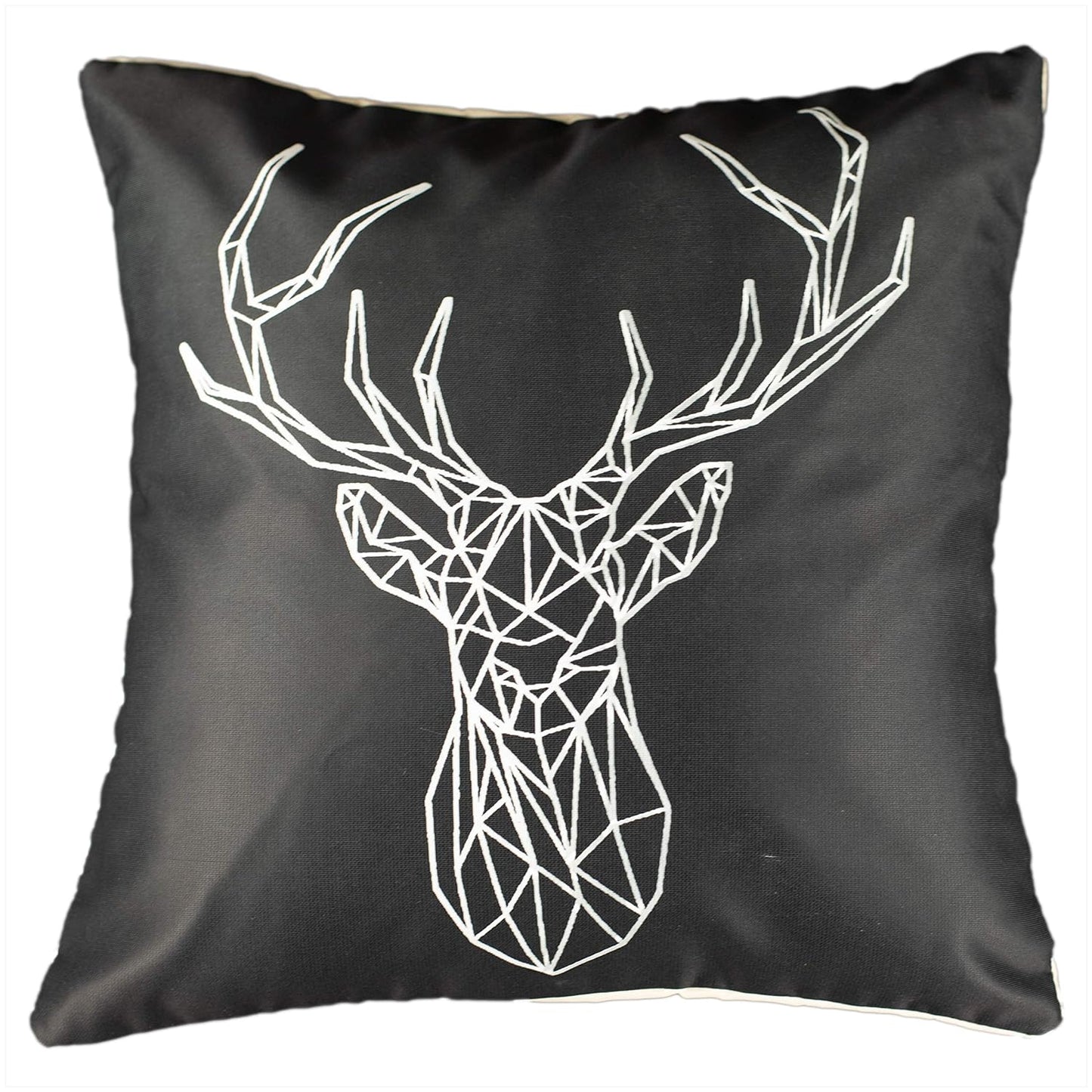 Premium Satin Cushion Cover Set of 5 - Black - 16 x 16 Inches