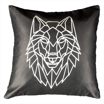 Premium Satin Cushion Cover Set of 5 - Black - 16 x 16 Inches