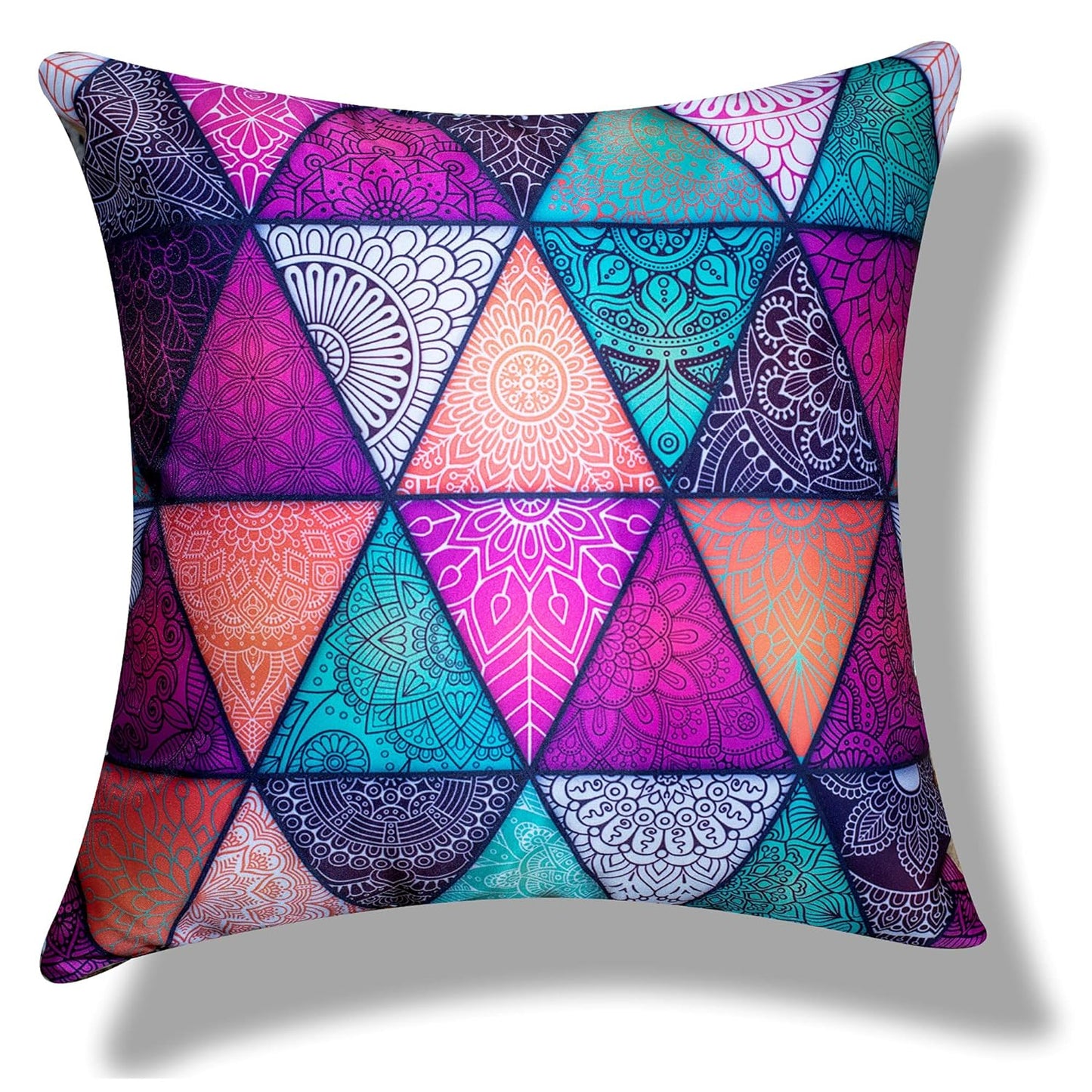 Premium Satin Cushion Cover Set of 5 - Multicolor - 16 x 16 Inches