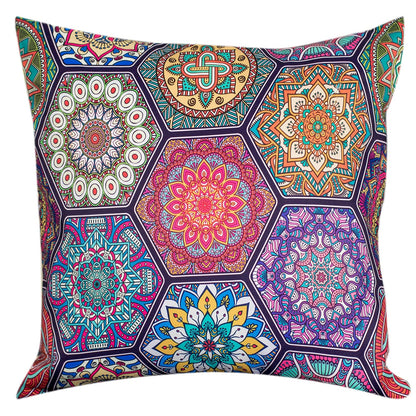 Premium Satin Cushion Cover Set of 5 - Multicolor - 16 x 16 Inches