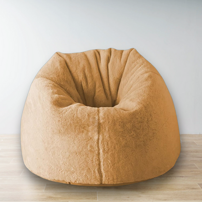 Yellow Beige Luxury Faux Rabbit Fur Bean Bag Club High Quality Bean Bag