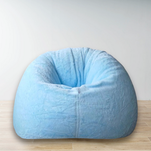 Light Blue Luxury Faux Soft Fur High Quality Bean Bag