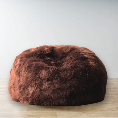 Luxury Brown Faux Fur Bean Bag for adult | XXXL size High Quality Bean Bag Chair