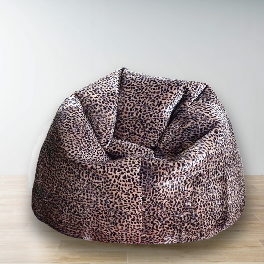 Dark Animal Print Leopard Skin Faux Fur Luxury High Quality Bean Bag