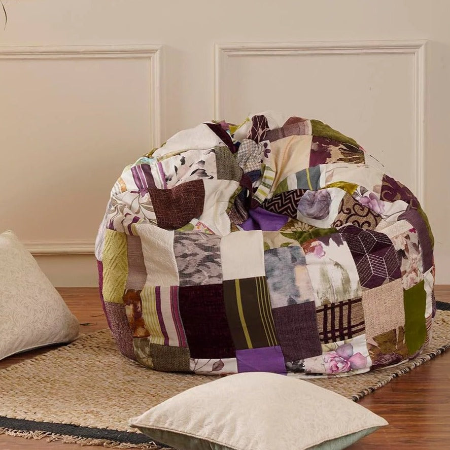 LILAC LOVE SACK - Luxury Statement Bean Bags | High Quality Handmade Patchwork Bean Bag Chair