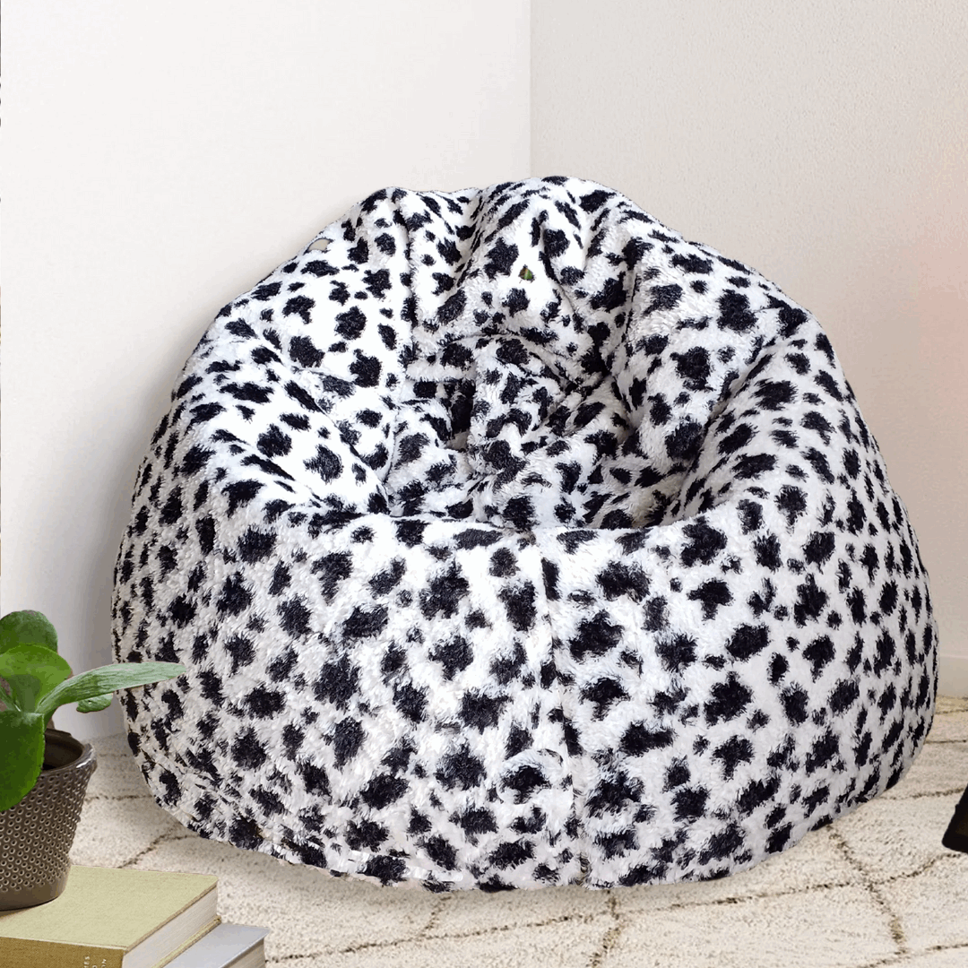 Black & White Dalmatian Animal Faux Fur Luxury High Quality Bean Bag