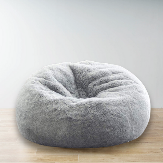 GREY LUXURY Bean Bag Chair | Faux Rabbit Fur Bean Bag in Dubai High Quality XXXL size