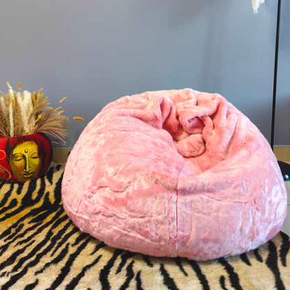 Rose Pink Soft Luxury Faux Fur High Quality Bean Bag