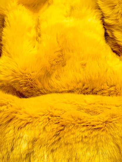 Power Packed Bright Yellow High Quality Luxury Faux Fur Bean Bag