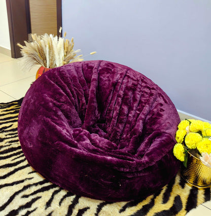 Purple Heavy Luxury Faux Fur High Quality Bean Bag