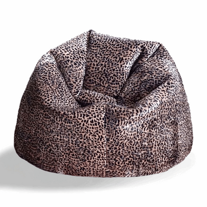 Dark Animal Print Leopard Skin Faux Fur Luxury High Quality Bean Bag