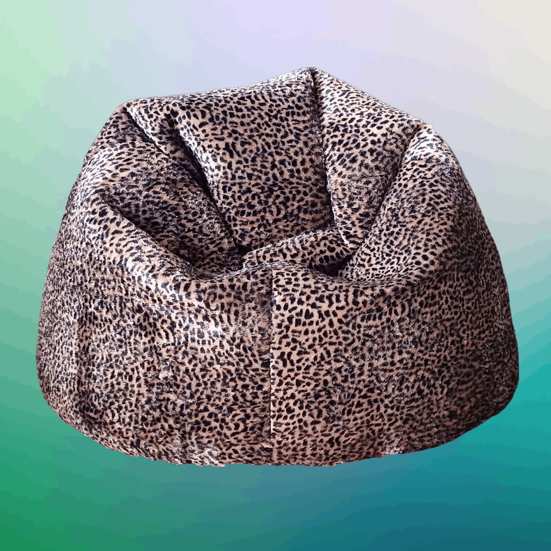 Dark Animal Print Leopard Skin Faux Fur Luxury High Quality Bean Bag