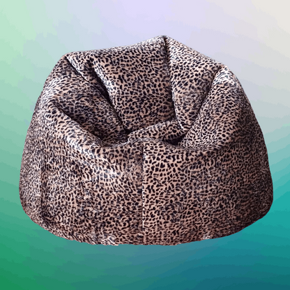 Dark Animal Print Leopard Skin Faux Fur Luxury High Quality Bean Bag