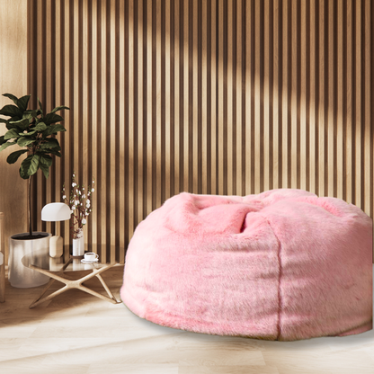 Rose Pink Soft Luxury Faux Fur High Quality Bean Bag