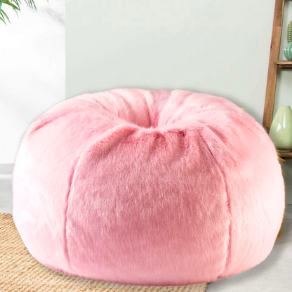 Rose Pink Soft Luxury Faux Fur High Quality Bean Bag