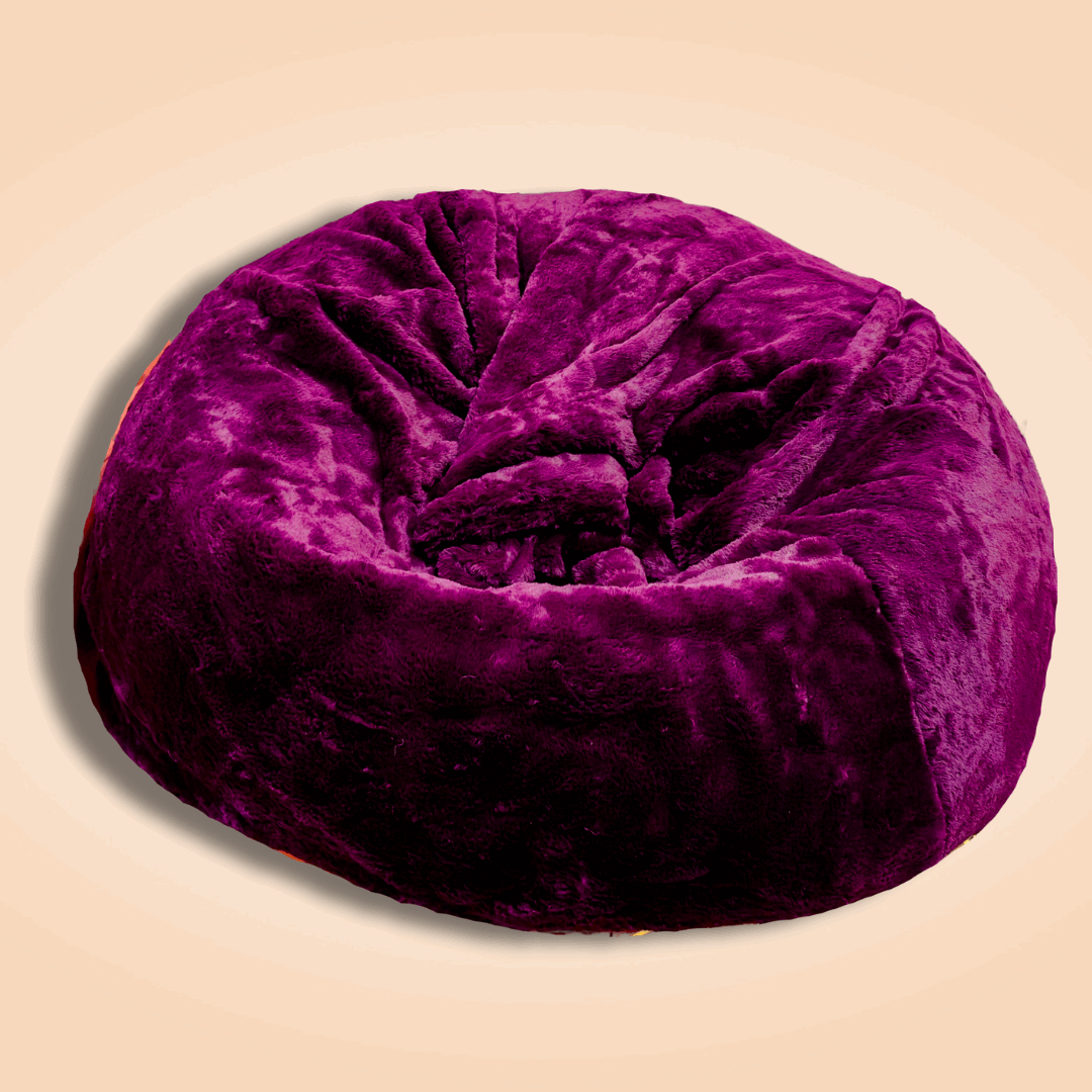 Purple Heavy Luxury Faux Fur High Quality Bean Bag