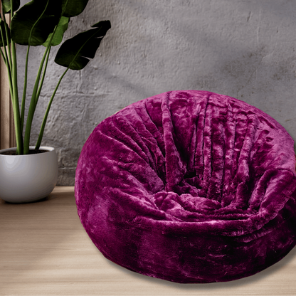 Purple Heavy Luxury Faux Fur High Quality Bean Bag