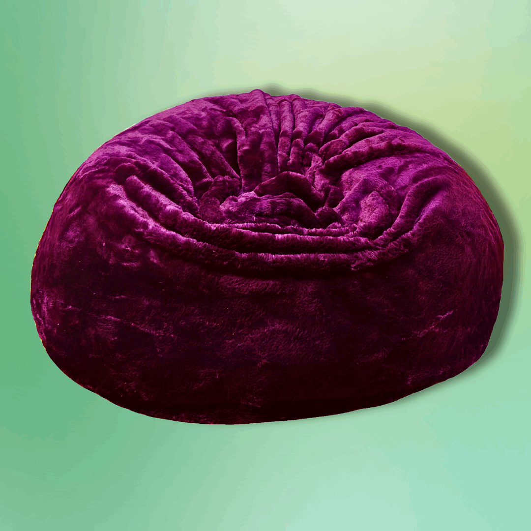 Purple Heavy Luxury Faux Fur High Quality Bean Bag