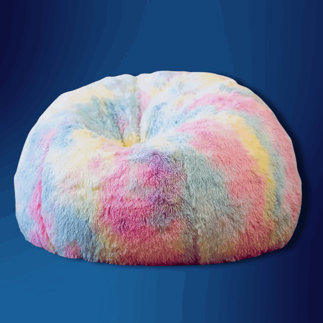 Unicorn color Luxury Soft Faux Rabbit Fur High Quality Bean Bag