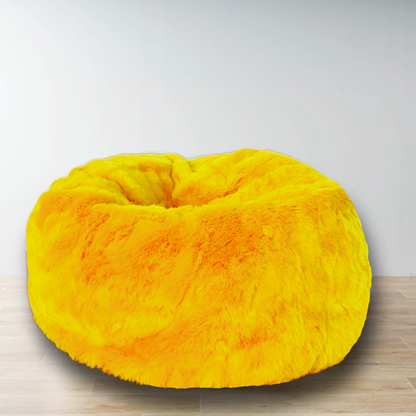 Power Packed Bright Yellow High Quality Luxury Faux Fur Bean Bag