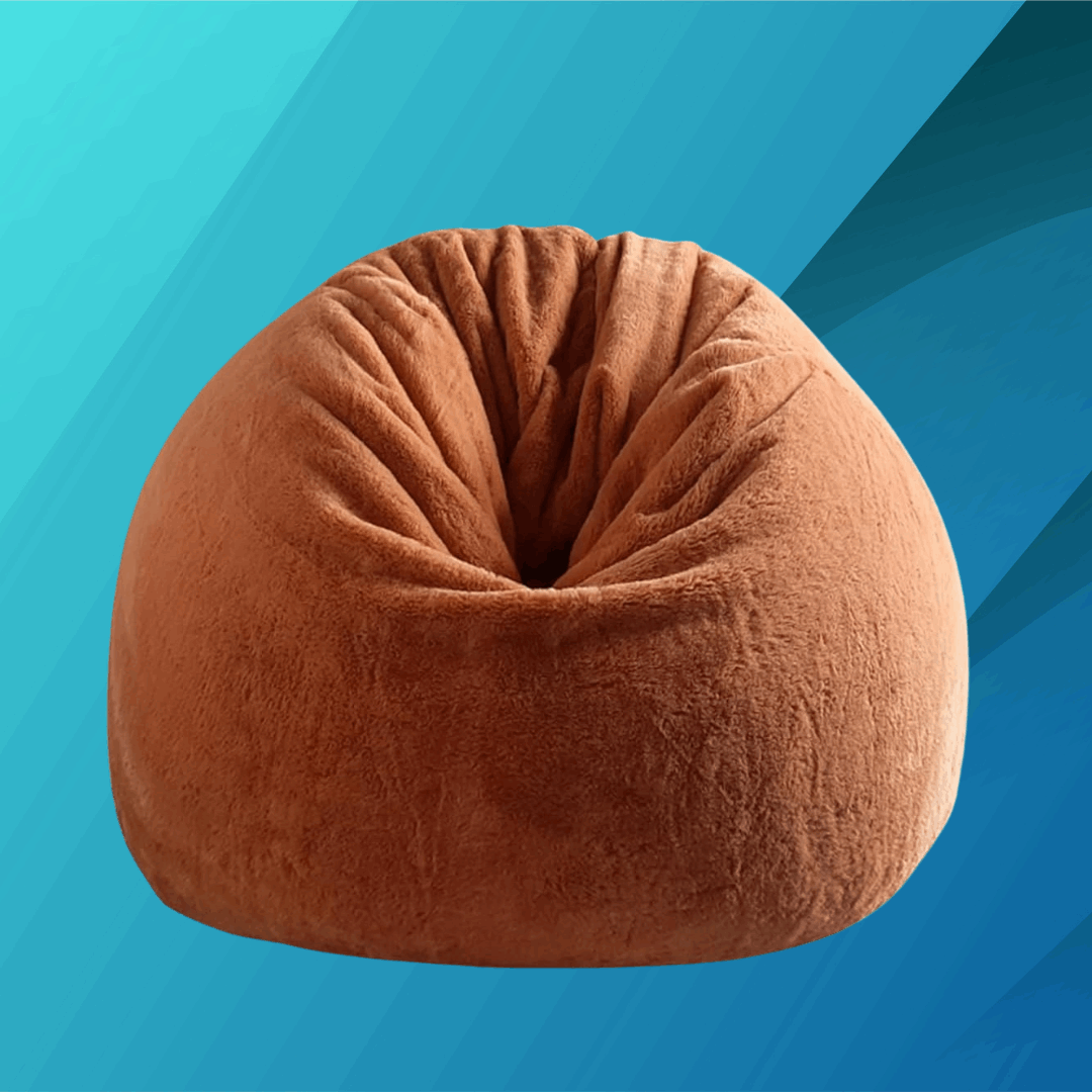 Rustic Orange Luxury Faux Rabbit Fur High Quality Bean Bag