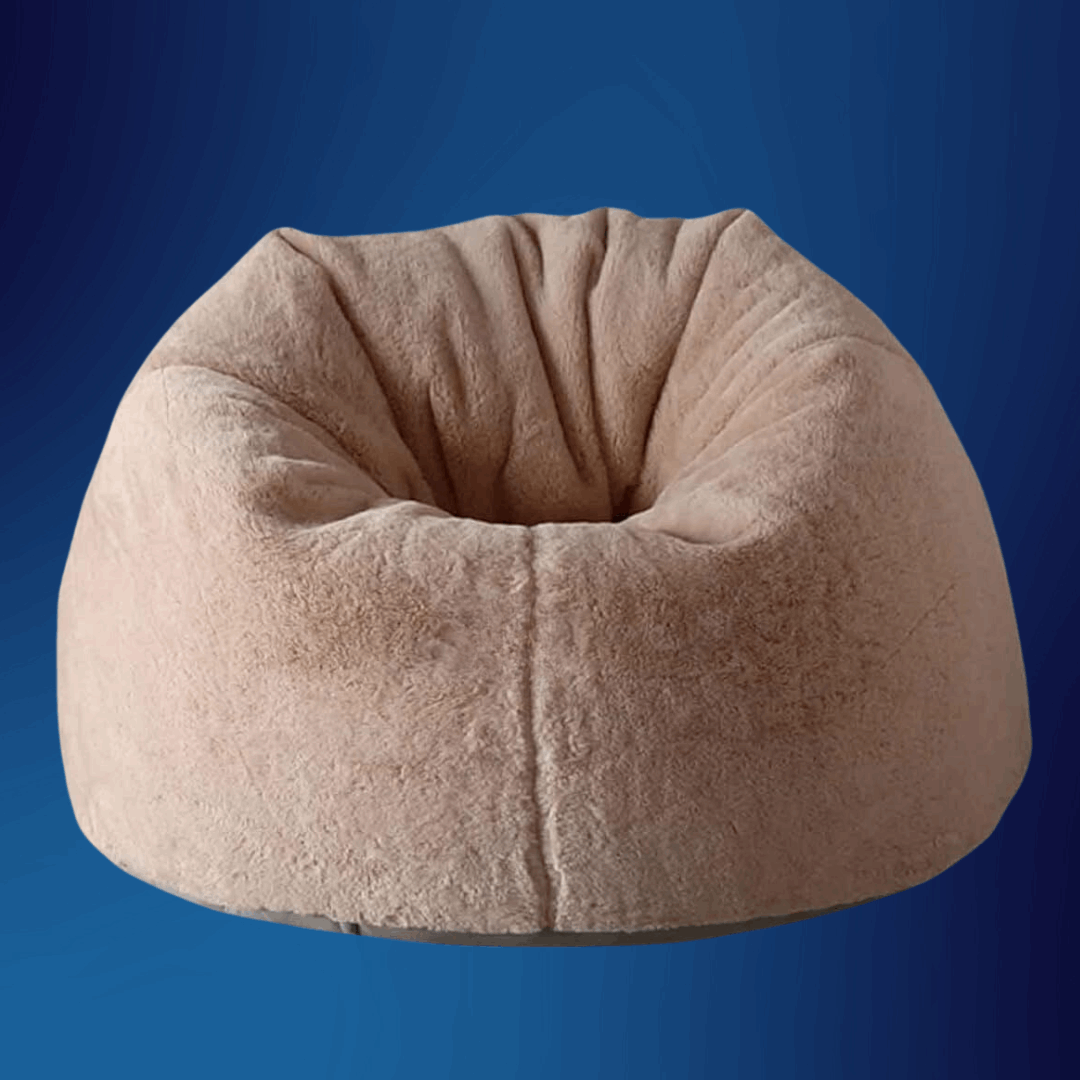 Peachy Beige Luxury High Quality Faux Rabbit Fur Bean Bag