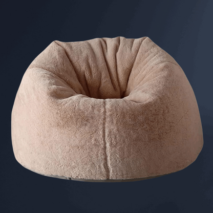 Peachy Beige Luxury High Quality Faux Rabbit Fur Bean Bag