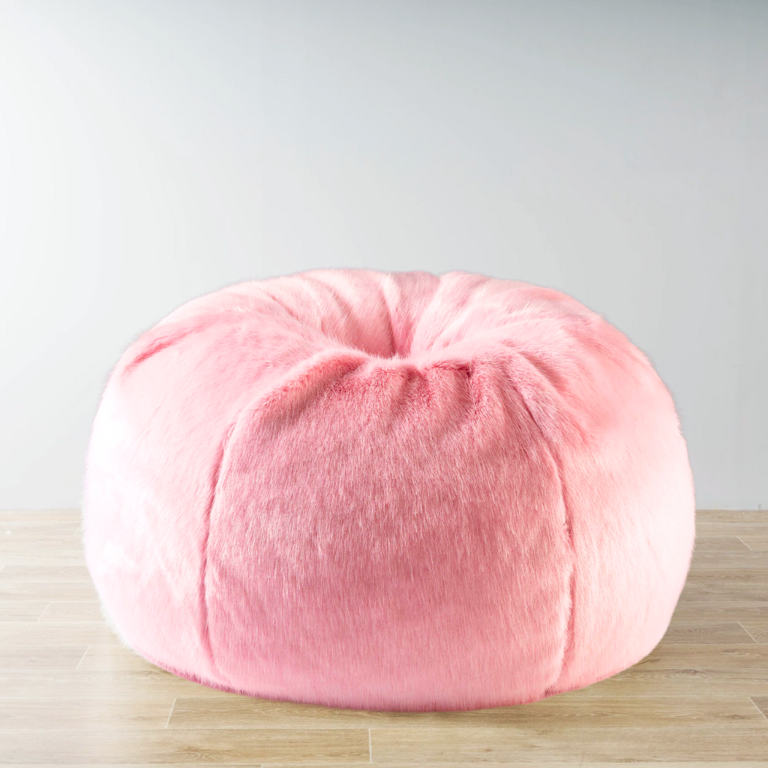 Rose Pink Soft Luxury Faux Fur High Quality Bean Bag